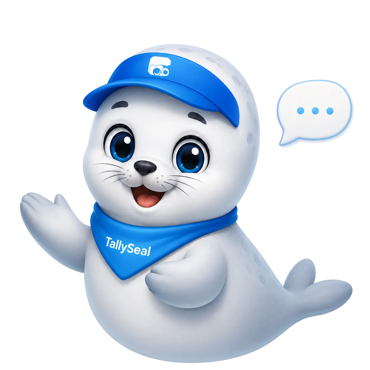 TallySeal mascot presenting the product